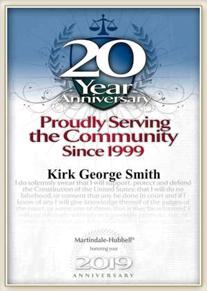 Kirk G. Smith - Martindale 20 Years Anniversary